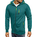Miniatyrbillede 2 af 4: Herre Hoodies Sweatshirt Zip Up Letvægtsjakker 1 Green M