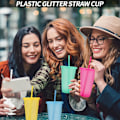 Miniatyrbild 6 av 7: Återanvändbara Plastkoppar 5 St Drinkware Tumlare Färgade Akrylkoppar Tumlare med Lock och Sugrör Plast Bulk Isade Plast Kalla Vatten Tumlare Isade 710ml B