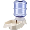 Miniatyrbillede 1 af 5: Automatisk foder- og vanddispenser til hunde og katte, BPA-fri, tyngdekraftspåfyldning, nem at rengøre, selvfodring. (H-vand) White-Waterer
