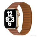 Miniatyrbillede 1 af 6: Kompatibel med Apple Watch rem 49 46 45 44 42 41 40 38mm dobbeltsidet silikone magnetisk rem til iWatch Ultra SE Series 10 9 8 7 6 5 4 3 2 1 Saddle Brown （42-49mm）