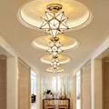 Miniatyrbilde 4 av 5: Taklampe Femkantet Stjerne Taklampe Gang Balkong Små Lamper Jernkunstlampe Gylden Frostet Golden Frosted