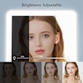 Miniatyrbillede 4 af 6: Genopladelig rejsemakeup-spejl med 72 LED-lys, bærbar belyst makeup-skønhedsspejl, 3 farvebelysning, dæmpbar berøringsskærm