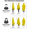 Miniatyrbild 5 av 6: Återanvändbar Regnponcho Vuxen Vattentät Poncho Vattentät Vuxen Lätt Vattentät Regnrock för Utomhusvandring Camping Cykling Resor Yellow