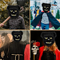 Miniatyrbillede 2 af 5: Gyserbjørnemaske, Uhyggelige masker til voksne og børn, Horror Teddy Bear maske, Plys Blodig Bjørnmaske, til fest karneval cosplay Black