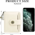 Miniatyrbilde 7 av 8: Punge for kvinner ekte skinn liten bifold kompakt damelommebok med RFID-beskyttelse Off White
