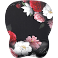 Miniatyrbild 1 av 6: Ergonomisk musmatta med handledsstöd i minnesskum, bekväm datormusmatta för bärbar dator, smärtlindrande handledsstöd Red Flower