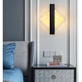 Miniatyrbilde 9 av 11: Vegglampe innendørs akryl LED vegglampe - lett luksus stue soverom nattbord - moderne enkelhet - tre-tone belysning - ledningsbruk Black square gold foil