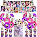 Miniatyrbillede 1 af 5: Taylor Swift-tema fans Swiftie fødselsdagsfest dekoration omfatter et banner, balloner, kagepynt