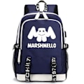Miniatyrbillede 1 af 5: Marshmello Rygsæk USB Genopladelig Rygsæk Stor Kapacitet Studenter Skoletaske Farve-2 Color-2