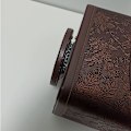 Miniatyrbilde 4 av 6: Antikk skinn fjernkontrollholder 360 graders roterende skrivebord roterende arrangør
