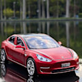 Miniatyrbillede 2 af 4: 1:32 Tesla Model X Model 3 Model S Model Y Legering Bilmodel Diecasts Legetøjsbil Lyd Og Lys Børn Legetøj Til Børn Gaver Drenge Legetøjsmodel 3 Blå Model 3 Blue