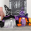 Miniatyrbilde 4 av 4: Halloween dekorasjon ansiktsløs dverg dukke ornamenter Rudolph dukke edderkopp flaggermus party layout