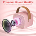 Pikkukuva 2 / 8: Karaoke-kone lapsille, jossa 2 langatonta mikrofonia, kannettava Bluetooth-kaiutin, lahjalelut tytöille ja pojille syntymäpäivänä Pink 2 Mic