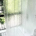 Miniatyrbilde 7 av 7: Dusjforheng 3D Semi Transparent EVA Vanntett Muggsopp Bevis Resistent Baderomsforheng Miljøvennlig Vaskbar Badeforheng, 180x200cm(72\"x79\") Water Cube