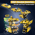 Miniatyrbild 4 av 7: Transformerande robot RC-bil 2.4Ghz Transformerande polisbil leksak En-klicks transformation Yellow