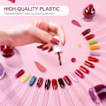 Miniatyrbild 8 av 8: Nagellacksdisplaytips, Nagelsalong Displaytips, Nagelprov Stickers för Nagelkonst Design Nagelövning Fläktform, med Metallring, 50-pack Transparent