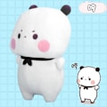 Miniatyrbilde 5 av 5: Bubu og Dudu Panda Plysj Søt Tegneserie Panda Bjørn Dukke Kawaii Fylt Myk Pude Lekekrok Dekorasjon Barnebursdagsgaver E White