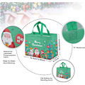 Miniatyrbilde 2 av 7: 12-pakke gjenbrukbare julegaveposer, totebag med håndtak, gavepose, handlepose for juleferiefest