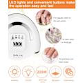 Miniatyrbild 7 av 7: 180W Nageltorkare, UV LED - Nagellamp, Bärbar Nagelverktyg med 4 Timrar, Smart Sensor, LCD Digital Display, 57 LED-pärlor, Snabbtorkande Lampa