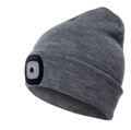 Strikket lue med LED-lys, lysende lue, nattfiske lue med lys grey