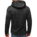 Miniatyrbillede 3 af 4: Herre Hoodies Sweatshirt Zip Up Letvægtsjakker Black-1 XXL