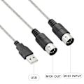 Miniatyrbild 2 av 5: USB Midi-kabeladapter, USB typ A hane till Midi Din 5-stifts in-out-kabelgränssnitt med LED-indikator [DB] Som visas
