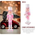 Miniatyrbild 4 av 6: Rosa Nötknäppare Figur Rosa Julpynt 12 Tum Rosa Nötknäppare Soldat Figur Dekorativ Glitter Jul Nötknäppare för Semesterfester