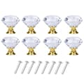 Diamantformade knoppar i glas Transparent/Guld 8 st