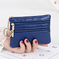 Miniatyrbillede 1 af 8: PU Læder Dame Zipper Coin Wallet Nøglering Kort Kontanter Holde B B