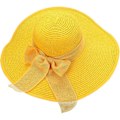 Miniatyrbild 4 av 5: Dam solskydd bred brätte halmhatt hopfällbar floppy hatt sommar UV-skydd strandhatt C1 f gul C1 f gul C1 f yellow