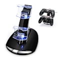 Miniatyrbillede 1 af 5: Egnet til PS4, PS4 Slim, PS4 Pro spilcontroller oplader trådløs controller blåt lys fly dobbelt opladning controller opbevaringsbeslag oplader