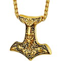 Miniatyrbillede 1 af 6: Thor Mjolnir Hammer Vedhæng Charm, Nordisk Viking Økse med Pigkæde, Rustfrit Stål 01. Dorado
