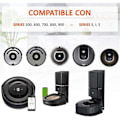 Miniatyrbillede 5 af 5: 4 dæk kompatibel med IROBOT ROOMBA Robot 500 600 700 800 I7 S9 Irobot DB Sort