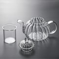 Miniatyrbillede 5 af 6: Glastekande, tekande og tesæt stribet tekande græskarformet tekande, filtrerende tekande 600 ml 600ml