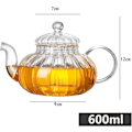 Miniatyrbillede 6 af 6: Glastekande, tekande og tesæt stribet tekande græskarformet tekande, filtrerende tekande 600 ml 600ml