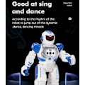 Miniatyrbild 5 av 9: Barnrobot intelligent programmerbar robot med infraröd fjärrkontroll leksak dansande sjungande LED-ögon geststyrning robotset blue