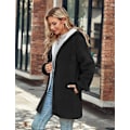 Miniatyrbillede 2 af 6: Dame Fleece Oversized Hoodie Frakke Zip Up Jakke Cardigan Bærbar Sweatshirt Hoodie Vinter Varmt Fleece Foret Hætte Frakke Fleece Tæppe med Lomme