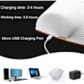 Miniatyrbillede 4 af 8: LED Boglampe, USB Genopladelig Boglampe, 360° Foldbare Trælamper, 5 Farver, Bærbar Dekorativ Lampe, Mini Sengelampe