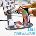 Miniatyrbilde 2 av 3: Trådløs Lader 4 i 1 Trådløs Ladestasjon Kompatibel med Apple Watch 5 og Airpods Ladestasjon Rask Trådløs