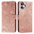För iPhone 16 Fodral Spetsblommor PU Läder Flip Plånbok Telefonfodral
