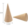 Miniatyrbillede 2 af 6: 10 stk. Træ Ring Display Kegle Ring Holder Tårn Ring Stand Display Stativer til Vielsesringe Smykkeudstillinger