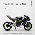 Pikkukuva 3 / 5: 1/12 H2r Ninja 250 Metallilelu Moottoripyörä 1:12 Super Sport Racing Ääni- ja Valosarja Lahja Pojille