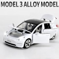 Miniatyrbilde 1 av 5: 1:32 Tesla Model X Model 3 Model S Model Y Legering Bilmodell Diecasts Lekebil Lyd Og Lys Barn Leker Til Barn Gaver Gutter Leke Modell 3 Hvit Model 3 White