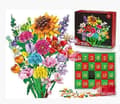 Lämplig för blomsterbukett byggstenar julkalender, jul 24 dagar solrosbukett överraskningslåda