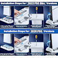 Miniatyrbilde 4 av 10: PS5/Slim/Pro konsoll universell kjølevifte base multifunksjon to-i-ett håndtak direkte plugg lading med hodetelefonholder white