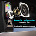 Miniatyrbild 4 av 7: Datorhögtalare, RGB Färgad LED-ljusemitterande Högtalare, Stereo Subwoofer Datorhögtalare, USB2.0 Kanal PC-högtalare