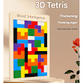 Miniatyrbild 5 av 5: Tetris Pussel 3D Trä, Pusselspel med Färgglada Geometriska Block, Montessori Leksaker för Barn 3 4 5 År Gamla, Intelligens Hjärna Jigsaw