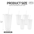 Miniatyrbild 2 av 6: Återanvändbara Plastkoppar 5 St Drinkware Tumlare Färgade Akrylkoppar Tumlare med Lock och Sugrör Plast Bulk Isade Plast Kalla Vatten Tumlare Isade 710ml C