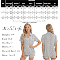 Miniatyrbild 6 av 6: Dam Pyjamas Set Kortärmad Nattkläder Dam Knapp Ned Nattkläder PJ Set med Ficka XL Grey