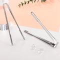 Miniatyrbillede 2 af 5: Pakke med 6 rustfrie stålispincetter til is, 15 cm ispincetter, sukkertang, sukkertang